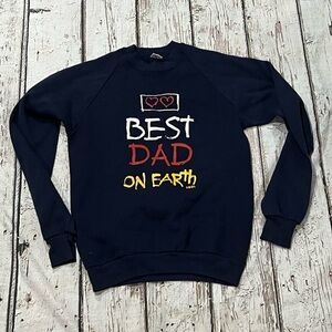 Vintage 1980s Best Dad On Earth Father's Day 80s Crewneck Sweatshirt